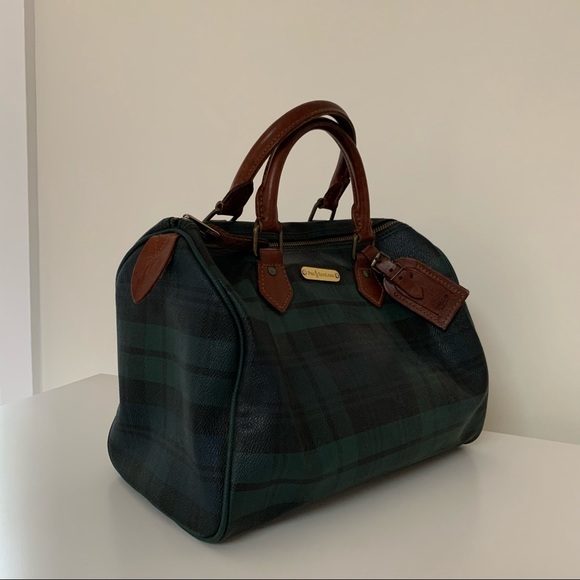 Vintage Polo Ralph Lauren Blackwatch Green Check Speedy Bag - Picture 7 of 14